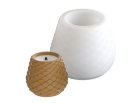 Molde silicona maceta o portavelas escamas